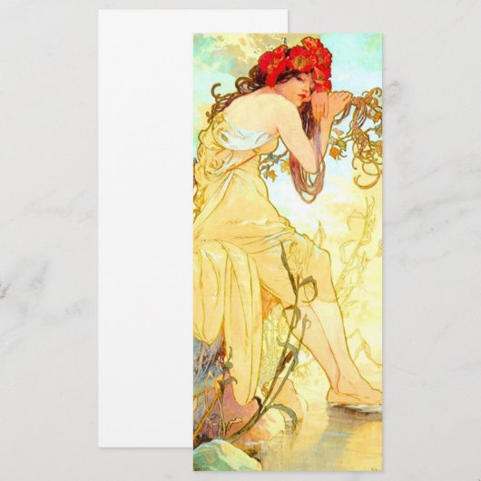 Alphonse Mucha Jugendstil Sommer Einladung (Vorne/Hinten)