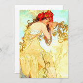 Alphonse Mucha Jugendstil Sommer Einladung (Vorne/Hinten)