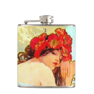 Alphonse Mucha Jugendstil Sommer Flachmann