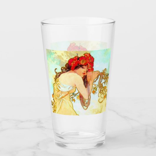 Alphonse Mucha Jugendstil Sommer Glas (Vorderseite)