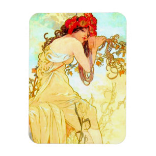 Alphonse Mucha Jugendstil Sommer Magnet