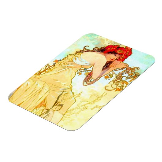 Alphonse Mucha Jugendstil Sommer Magnet (Linke Seite)