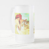 Alphonse Mucha Jugendstil Sommer Mattglas Bierglas (Vorderseite Links)