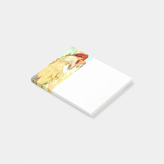 Alphonse Mucha Jugendstil Sommer Post-it Klebezettel (angewinkelt)