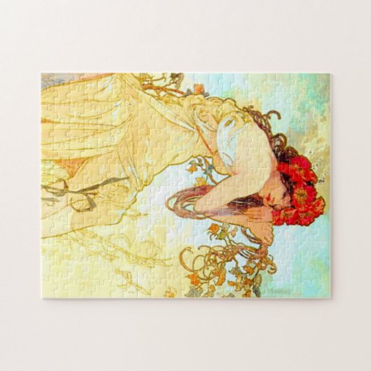 Alphonse Mucha Jugendstil Sommer Puzzle (Horizontal)