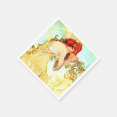 Alphonse Mucha Jugendstil Sommer Serviette (Ecke)