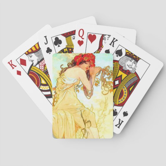 Alphonse Mucha Jugendstil Sommer Spielkarten (Rückseite)