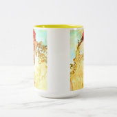 Alphonse Mucha Jugendstil Sommer Zweifarbige Tasse (Mittel)