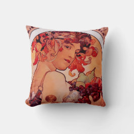Alphonse Mucha, Jugendstil, Vintag, Obst Kissen