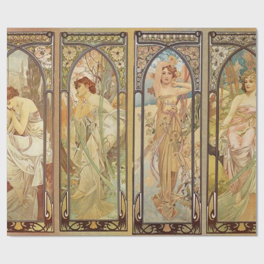 Alphonse Mucha - Jugendstilmeister Geschenkpapier (Flach)
