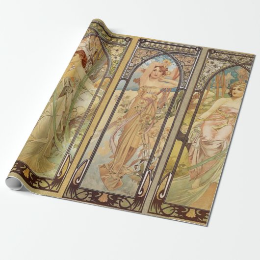 Alphonse Mucha - Jugendstilmeister Geschenkpapier (Ungerollt)