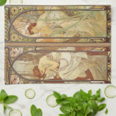 Alphonse Mucha - Jugendstilmeister Geschirrtuch (Gefaltet)