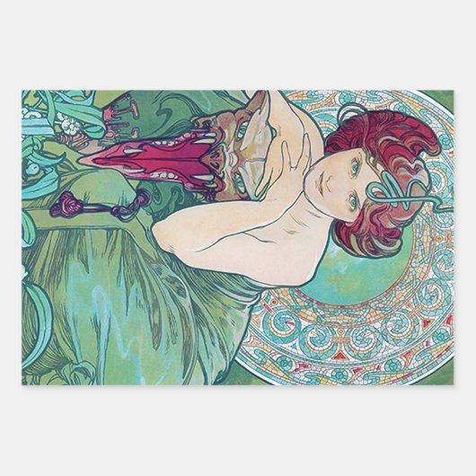 Alphonse Mucha, Juwels Geschenkpapier Set (Vorderseite 2)