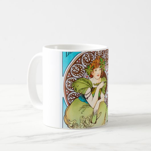 Alphonse Mucha Kaffeetasse (Vorderseite Links)