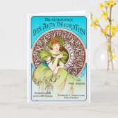 Alphonse Mucha Karte (Gelbe Blume)