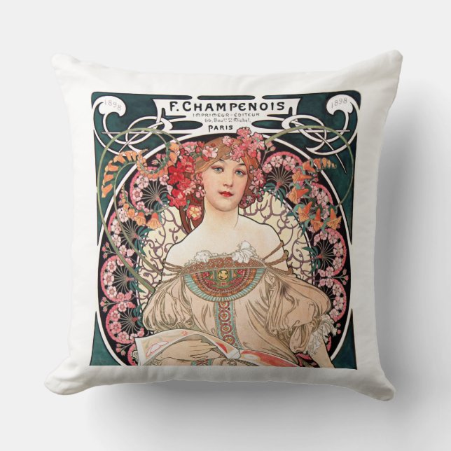 Alphonse Mucha Kissen (Vorderseite)