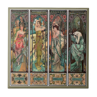 Alphonse Mucha Kunst, Art Nouveau, vintage, Frauen Fliese
