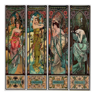 Alphonse Mucha Kunst, Art Nouveau, vintage, Frauen Poster