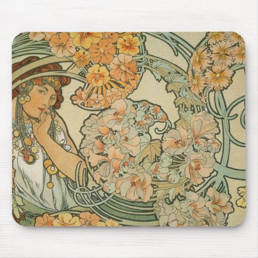 Alphonse Mucha Kunst Mousepad (Vorne)