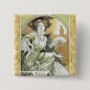 Alphonse Mucha - Kunst Nouveau Button