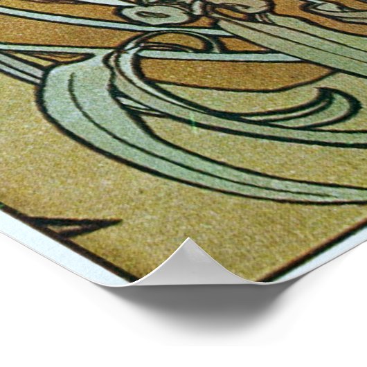 Alphonse Mucha.L 'Emeraude/Emerald, 1900 Poster (Ecke)