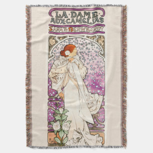 Alphonse Mucha La Dame 1896 Art Nouveau Vintage Decke