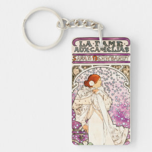 Alphonse Mucha La Dame 1896 Art Nouveau Vintage Schlüsselanhänger