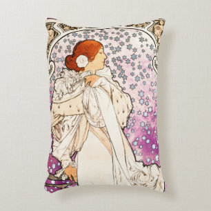 Alphonse Mucha La Dame 1896 Jugendstil Vintag Dekokissen
