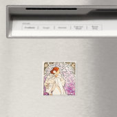 Alphonse Mucha La Dame 1896 Jugendstil Vintag Magnet (In Situ (Geschirrspüler))