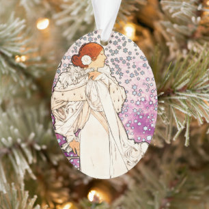 Alphonse Mucha La Dame 1896 Jugendstil Vintag Ornament