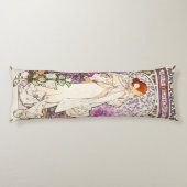 Alphonse Mucha La Dame 1896 Jugendstil Vintag Seitenschläferkissen (Rückseite)