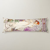Alphonse Mucha La Dame 1896 Jugendstil Vintag Seitenschläferkissen (Vorderseite)
