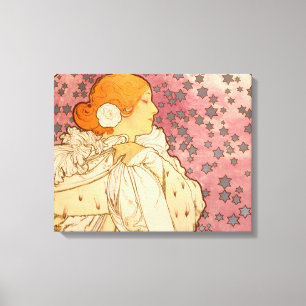 Alphonse Mucha La Dame Aux Camelias: Art Nouveau Leinwanddruck