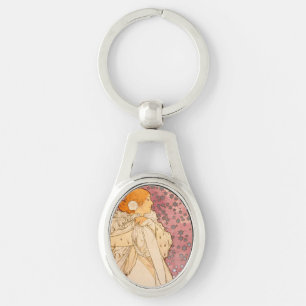 Alphonse Mucha La Dame Aux Camelias: Art Nouveau  Schlüsselanhänger