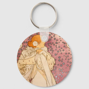 Alphonse Mucha La Dame Aux Camelias: Art Nouveau  Schlüsselanhänger