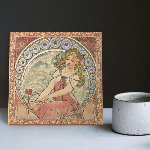 Alphonse Mucha La Peinture Art Nouveau Vintage Fliese