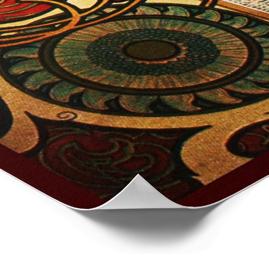 Alphonse Mucha La Plume Poster (Ecke)