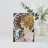 Alphonse Mucha. La Plume/The Pen, 1899 Postkarte (Stehend Vorderseite)