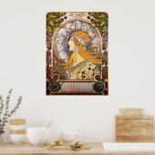 Alphonse Mucha. La Plume/Zodiac, 1896. Poster (Küche)