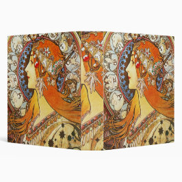 Alphonse Mucha La Plume Zodiac Art Nouveau Vintag 2,5 Cm Ordner