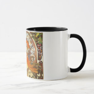 Alphonse Mucha La Plume Zodiac Art Nouveau Vintag Tasse