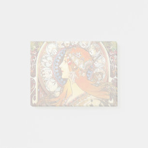Alphonse Mucha La Plume Zodiac Art Nouveau Vintage Post-it Klebezettel