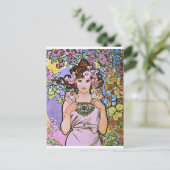 Alphonse Mucha. La Rose/Rose, 1897 Postkarte (Stehend Vorderseite)