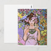Alphonse Mucha. La Rose/Rose, 1897 Postkarte (Vorne/Hinten)