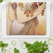 Alphonse Mucha Lady mit Obst Geschirrtuch (Gefaltet)