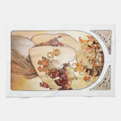 Alphonse Mucha Lady mit Obst Geschirrtuch (Horizontal)
