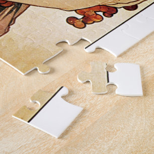 Alphonse Mucha Lady mit Obst Puzzle