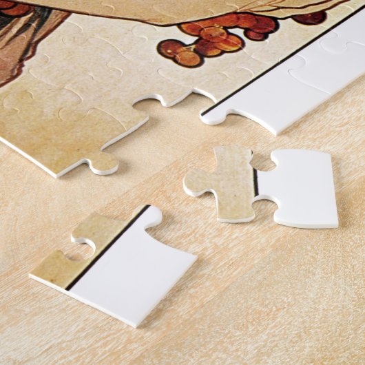 Alphonse Mucha Lady mit Obst Puzzle (Seite)