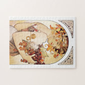 Alphonse Mucha Lady mit Obst Puzzle (Horizontal)