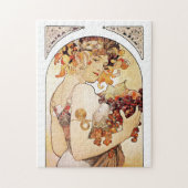 Alphonse Mucha Lady mit Obst Puzzle (Vertikal)
